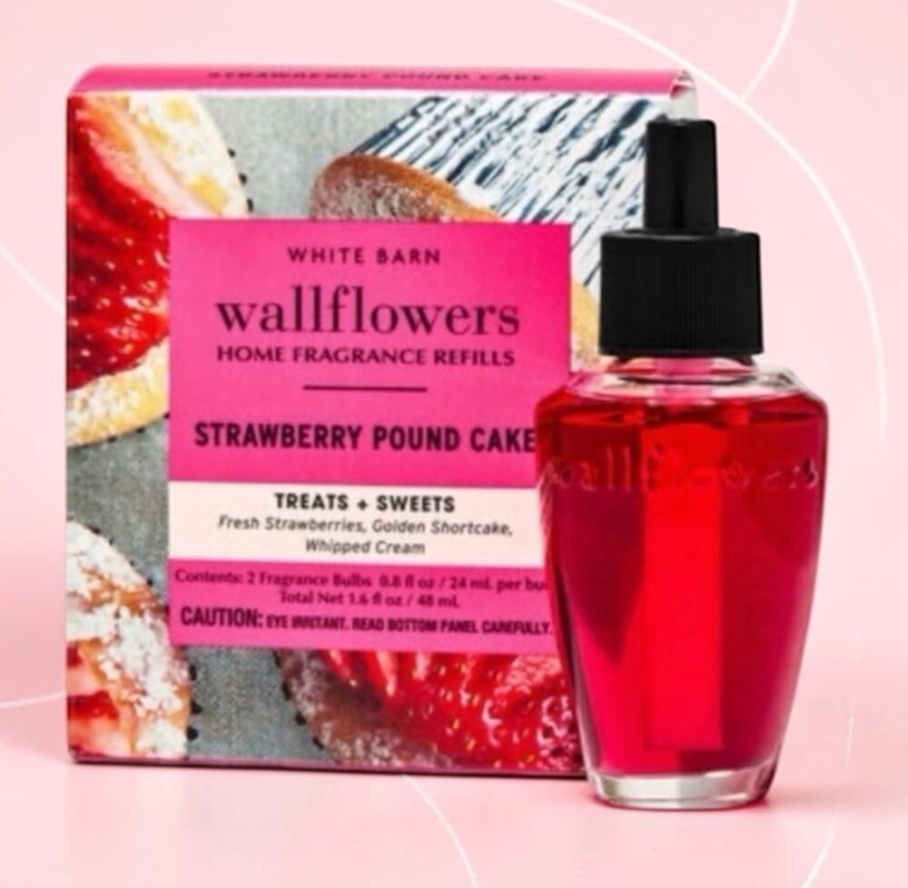 BATH + BODY WORKS | WALL FLOWER REFILL 2PACK | STRAWBERRY POUND CAKE
